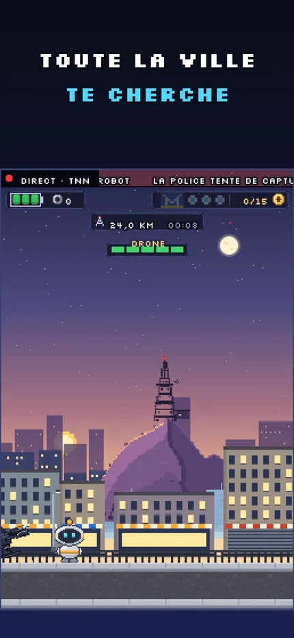 Capture 4 : Toute la ville te cherche. Le drone de la police, en direct sur TNN.