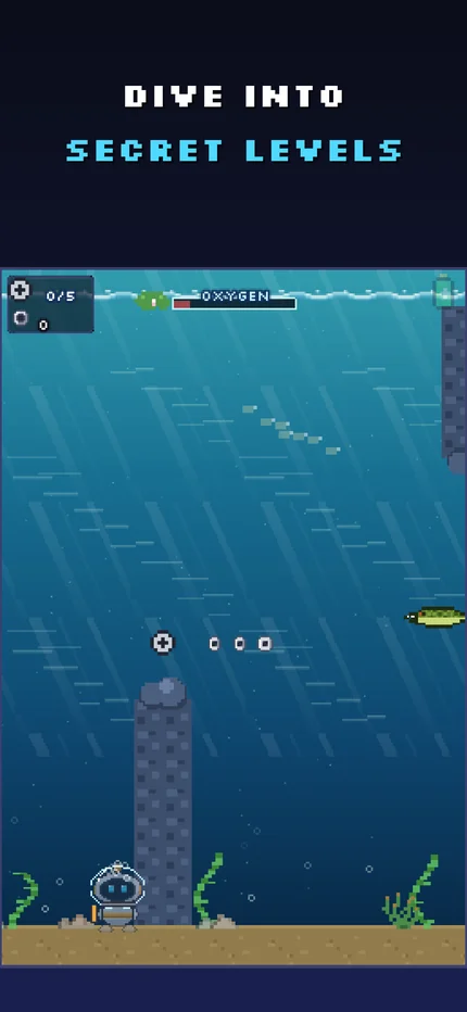 Screenshot 3 : Dive into secret levels. The hidden lake, explored underwater.
