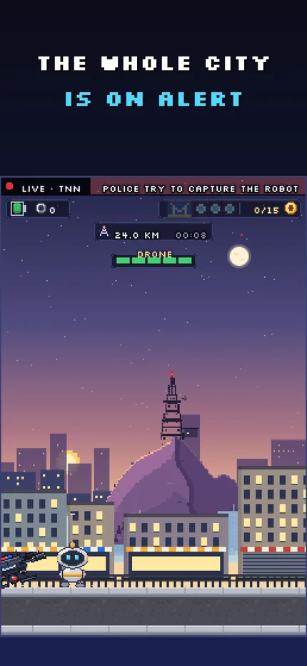 Screenshot 4 : The whole city is on alert. The police drone, live on TNN.