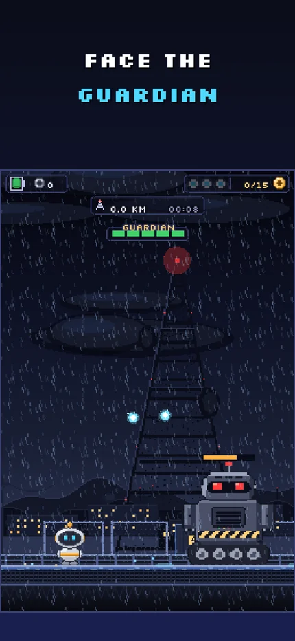 Screenshot 7 : Face the Guardian. The relay station on a stormy night.